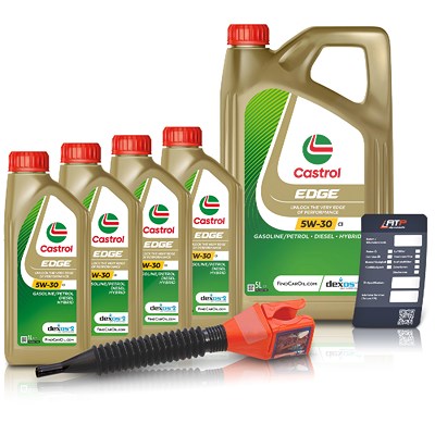 Castrol 9 L EDGE 5W-30 C3 + Ölwechsel-Anhänger + Einfülltrichter [Hersteller-Nr. 15F7EC] Image