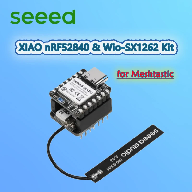 Seeed XIAO nRF52840 & Wio-SX1262 Kit für Meshtastic, LoRa 862-930MHz, Mikrocontroller Bluetooth, integrierte Antenne, 868MHZ, 915MHz Image