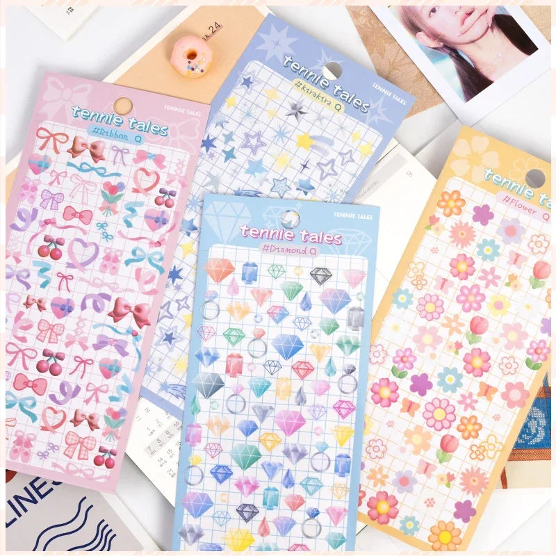 3 Stück/6 Stück kreative einfache Musik Diamant Band Stern dekorative Aufkleber selbstklebende Aufkleber DIY niedliche Tagebuch Briefpapier Aufkleber Image