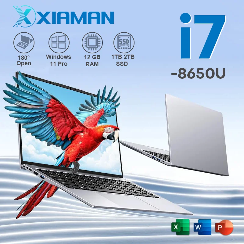 Portable New Laptop Computer Windows 11 Pro Intel Core i7-8650U Notebook PC 12GB RAM 1TB 2TB SSD 14.1 inch Office Study Computer