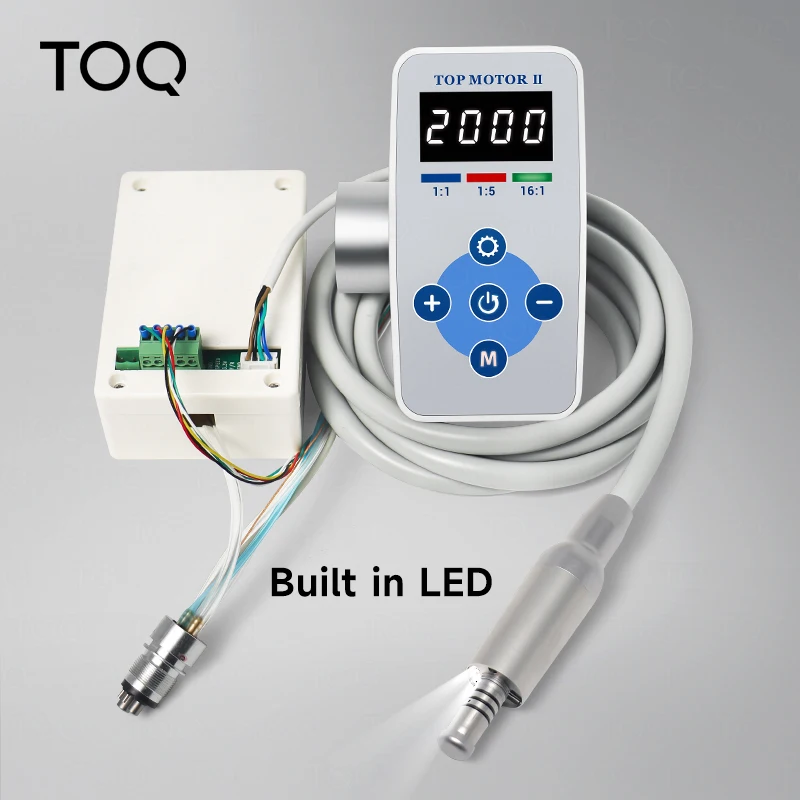 TOQ Dental Elektromotor 16:1/1:1/1:5 Smart Touch Screen Mini Micro Motor Bürstenlosen LED Licht Motor Für Zahnklinik Polieren Image