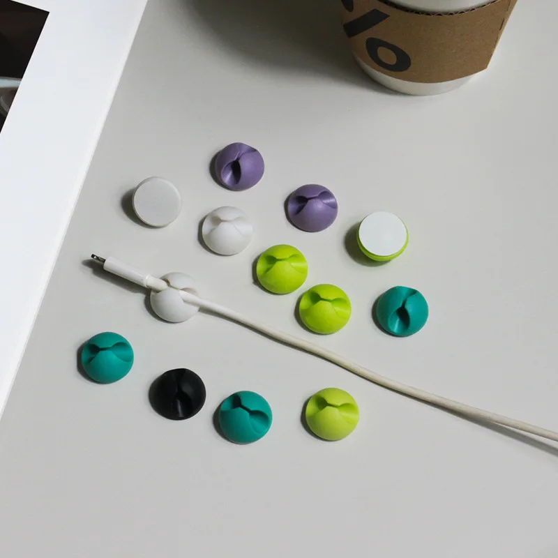 3-teiliges neues Kabelmanagement-Set – selbstklebende Kabel-Organizer-Clips – für Daten- und Netzkabel Image