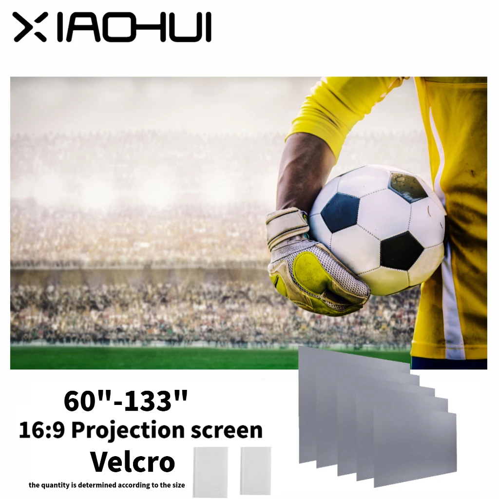 XIAOHUI Einfacher Projektor für den Außenbereich, Polyester, weicher Vorhang, 72/84/100/120 Zoll, tragbar, HD 4K-Filmprojektionswand, weicher Bildschirm Image