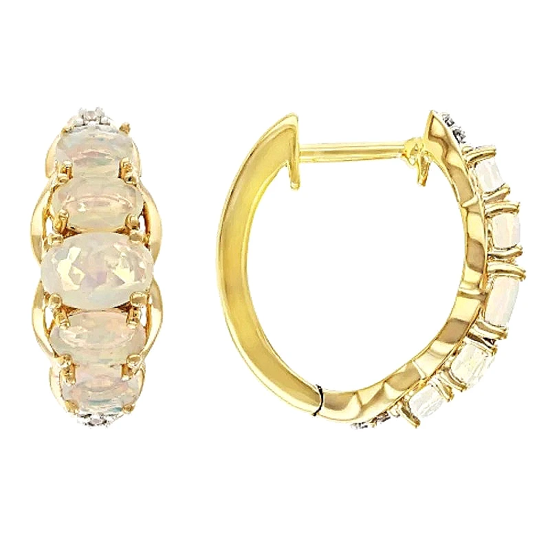 Elegante exquisite Mondlichtstein eingelegte vergoldete Creolen Damenmode Bankett Hochzeit Perfrct Schmuck Zubehör Image