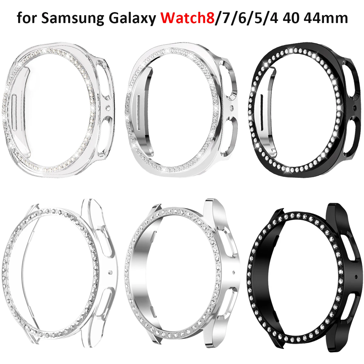 Diamond Case für Samsung Galaxy Wacth8 40 mm 44 mm Schutzhülle PC ausgehöhlter Schutz für Galaxy Wacth 7 6 5 4 Stoßstangenabdeckung Image