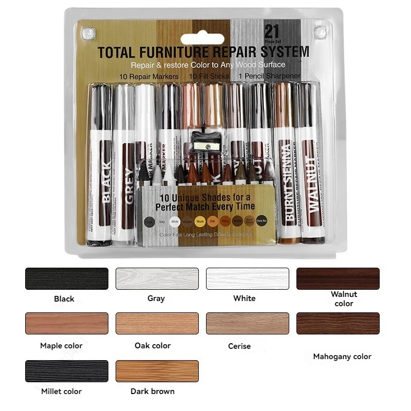 Möbel Reparatur Stift Marker Entferner Holz Kratzer Wiederherstellung Kit Kratzer Füllstoff Farbe Holz Schrank Böden Tische Reparatur Werkzeug Image