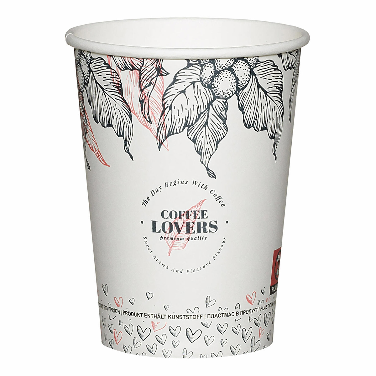 VEPATIM 400x Kaffeebecher CoffeeToGo Pappbecher Design COFFEE LOVERS 300ml