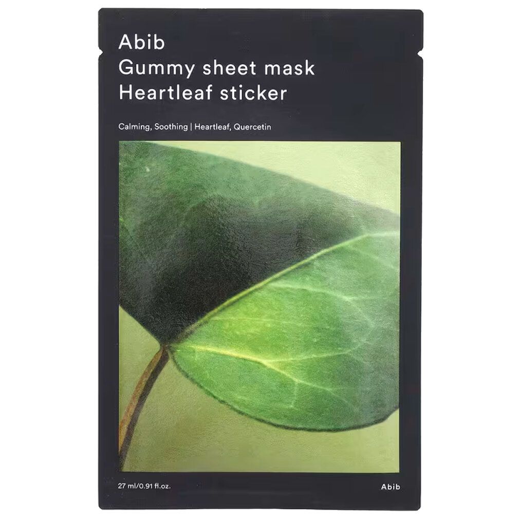 ABIB Gummy Sheet Mask Heartleaf Sticker – Maschera viso lenitiva 3 St