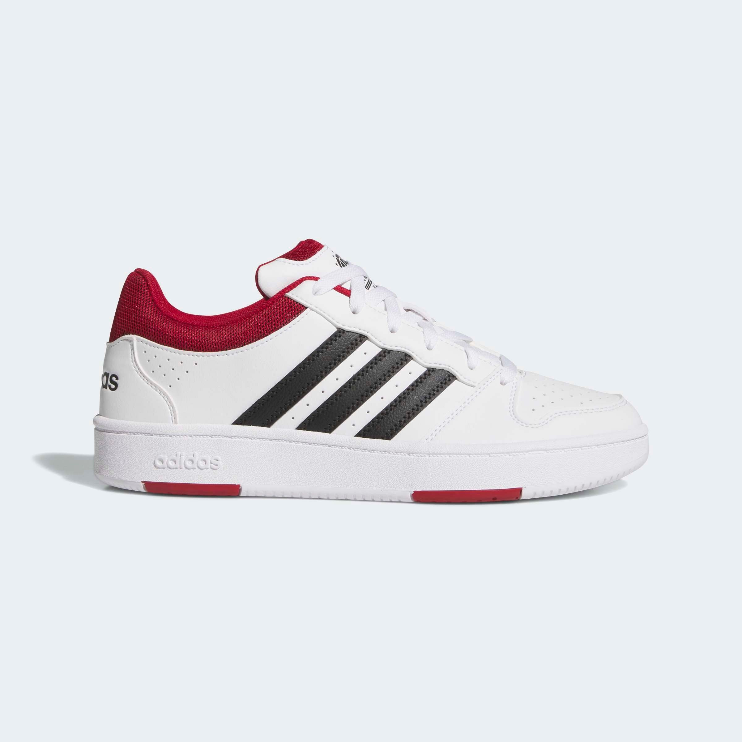Sneaker ADIDAS SPORTSWEAR "HOOPS CLASSIC", Damen, Gr. 45, cloud weiß, team victory rot, core schwarz, Synthetik, Schuhe Sneaker
