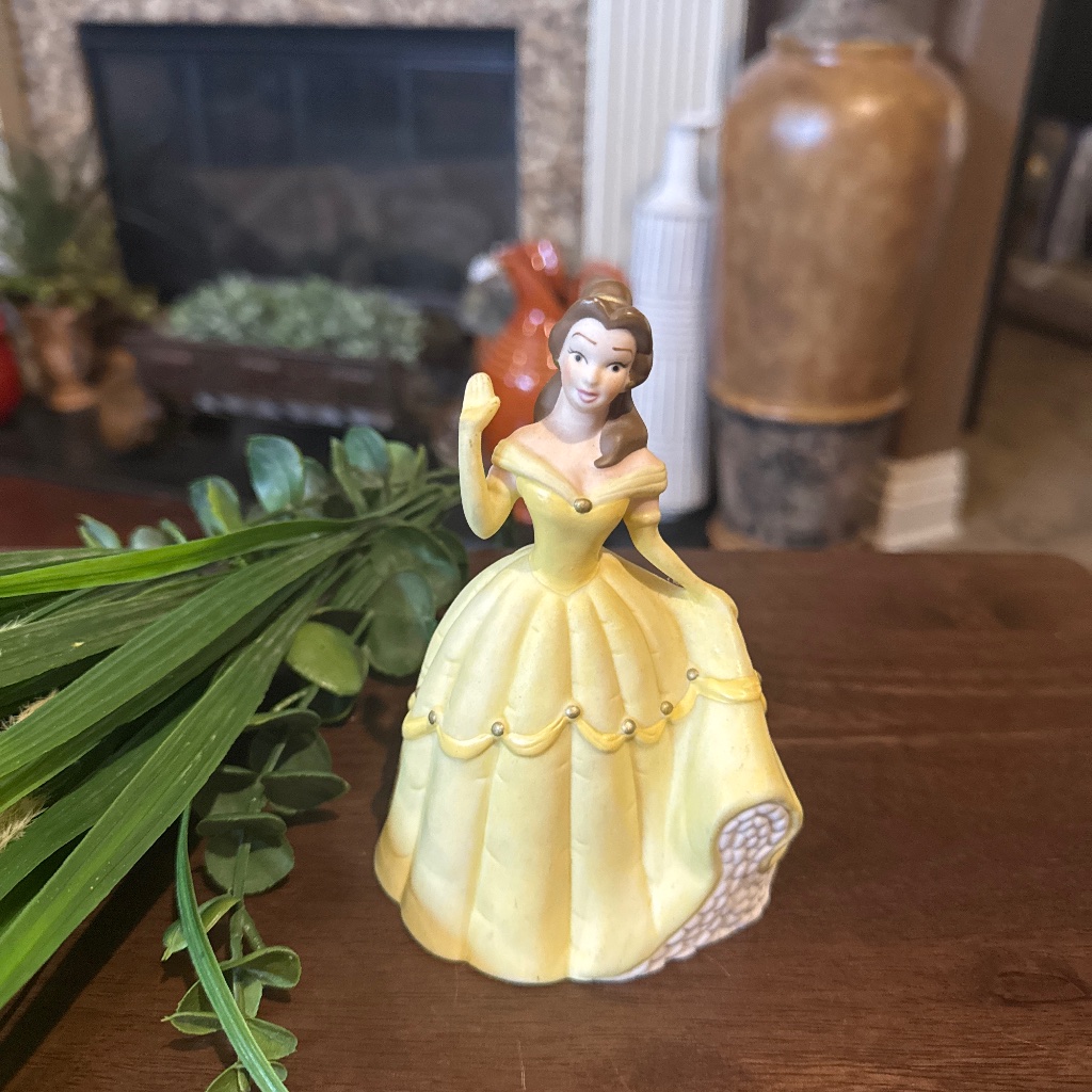 Disney Accents | Vintage 1990’s Disney Porcelain Belle Figurine From Beauty & The Beast | Color: White/Yellow | Size: Os