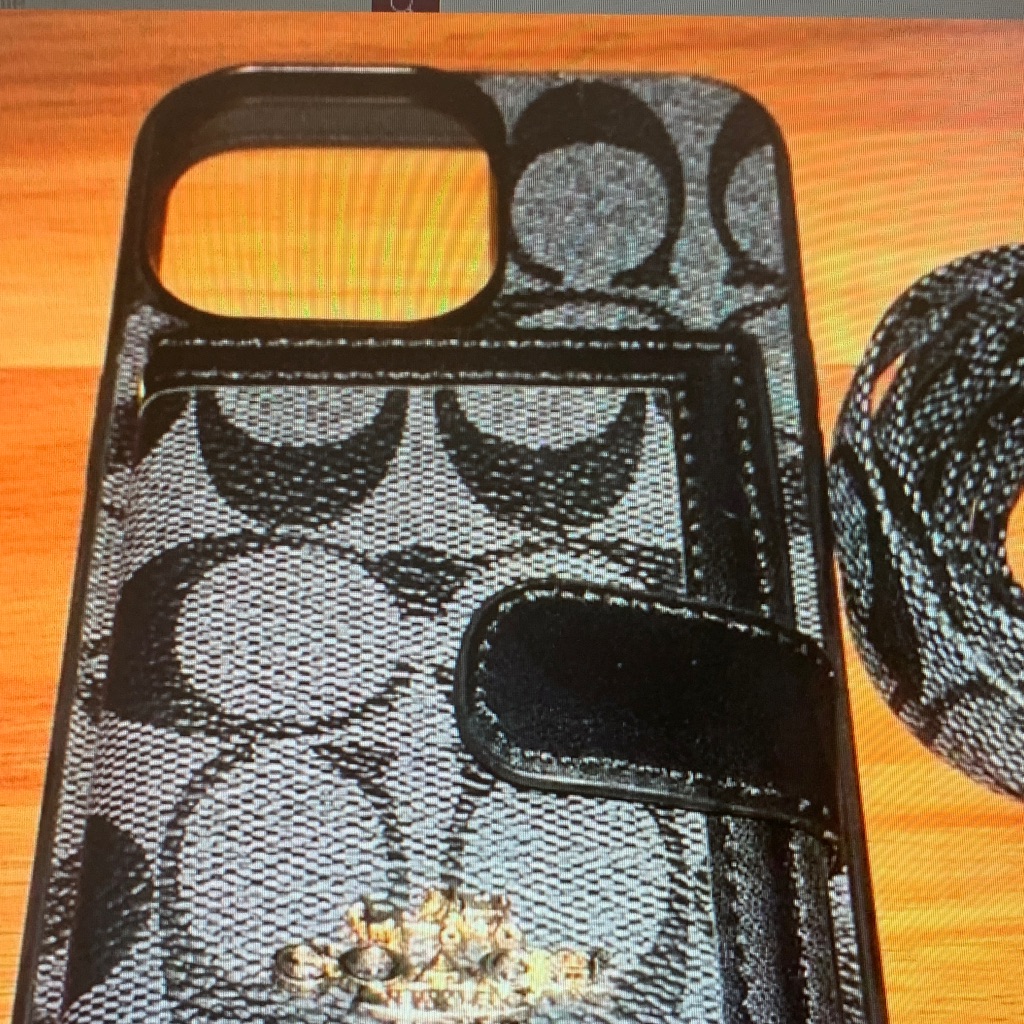 Coach Cell Phones & Accessories | Coach Signature Black And Gray Phone Case With Strap | Color: Black/Gray | Size: Os