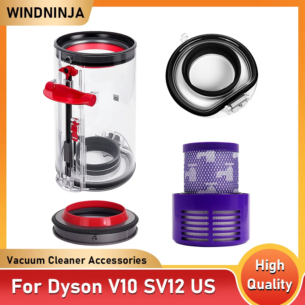 Verbesserter Ersatzbehälter für Dyson V10 US SV12 Staubsauger HEPA-Filter Staubbehälter Deckel Fester Staubbehälter Image