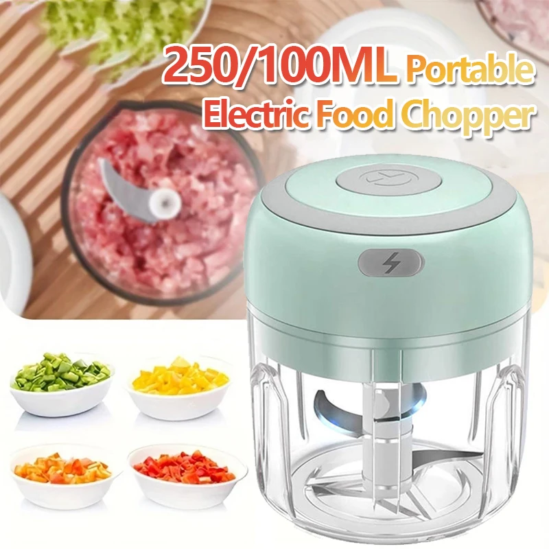 100/250ML Elektrische Mini Knoblauch Stampfer Küche Tragbare Lebensmittel Chopper USB Lade Elektrische Knoblauch Chopper Lebensmittel chopper Gadgets