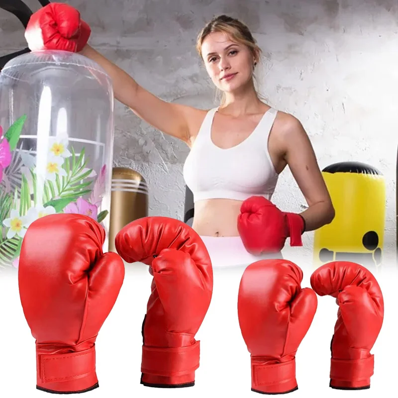 Professionelle Boxhandschuhe PU-Leder Sparringhandschuhe Erweiterte Handgelenkstütze Verschleißfest für Thai Kickboxen Training Fitness Image