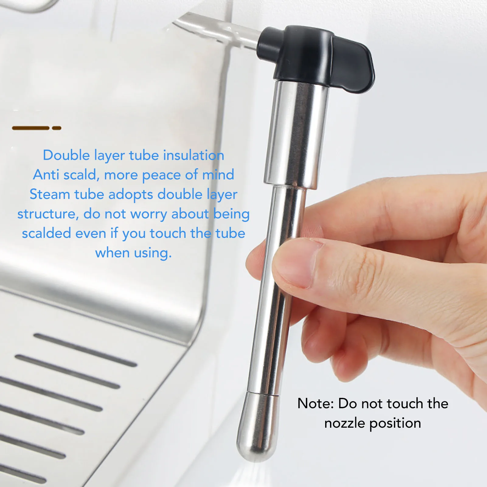 Kaffeemaschine Dampfstab Edelstahl Kaffeemaschine Dampfauslauf Düse Spitze Ersatz für EC685 Kaffeemaschine Dampfauslauf Image