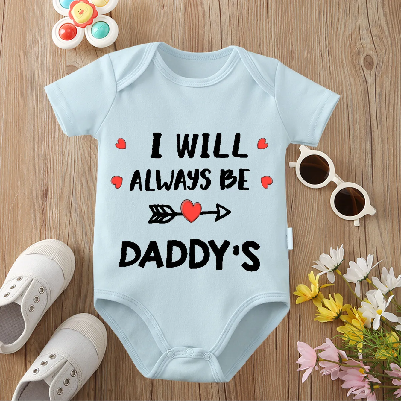 Daddy Is Best Exquisiter bedruckter Tücher aus 100 % Baumwolle, bequemer, weicher Einteiler-Body für Baby-Overall für Neugeborene im Alter von 0 bis 12 Monaten Image