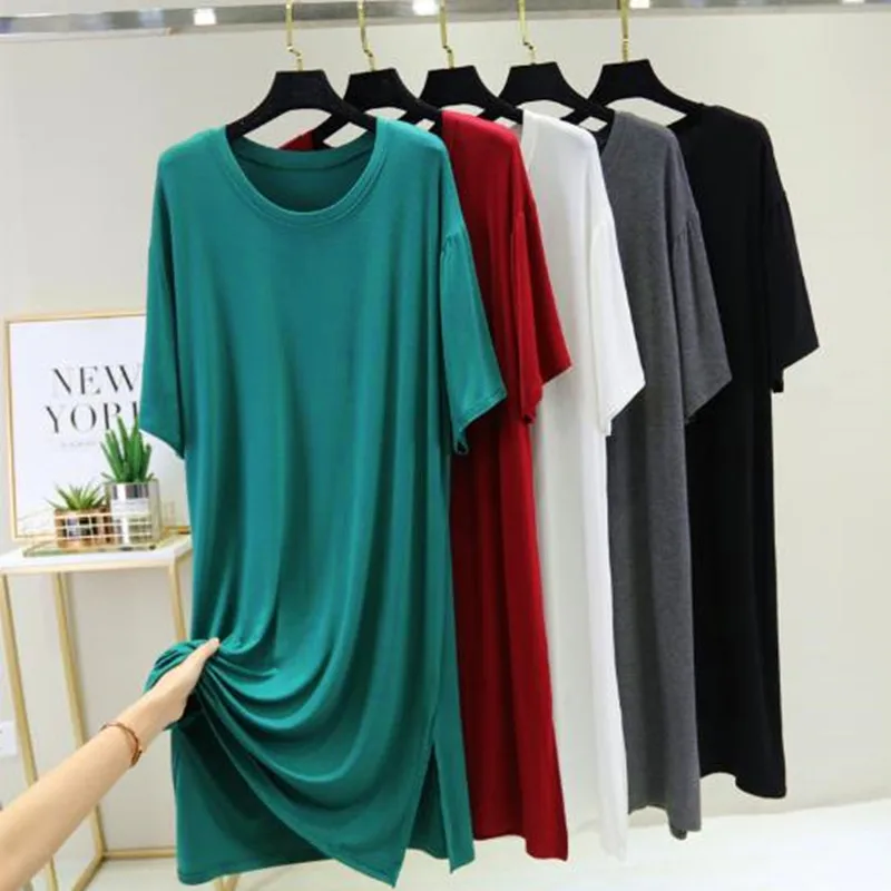 Indumenti da notte casual Abito da notte da donna Nuove camicie da notte in cotone modale Camicia da notte ampia di grandi dimensioni Pigiama da donna Abiti estivi per la casa