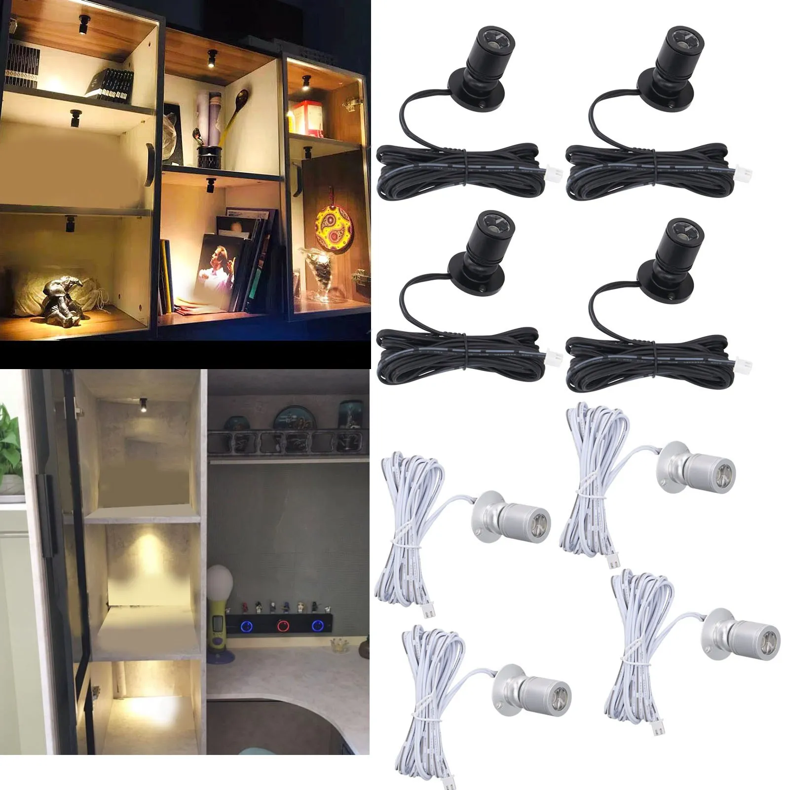 LED-Anzeige-Spot-Lichter, 5 V, dimmbar, USB-Mini-Strahler für Schmuck, Vitrine, Veranda, Eingangsbereich, USB-betriebenes Mini-Spot-Licht