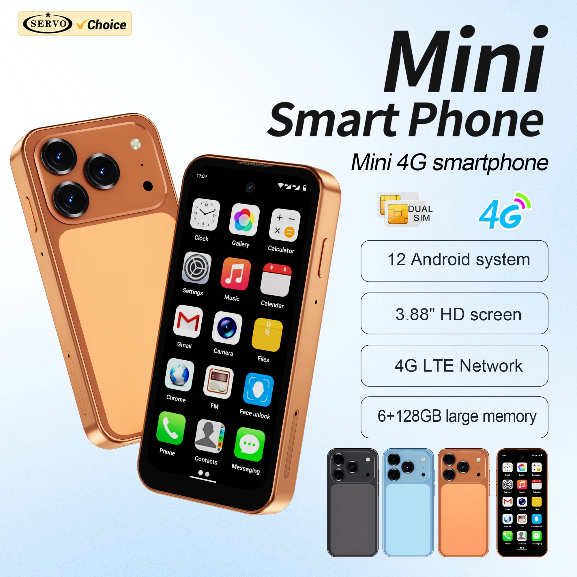 SERVO 19 Air Android Pocket Smartphone 4G LTE 3.88