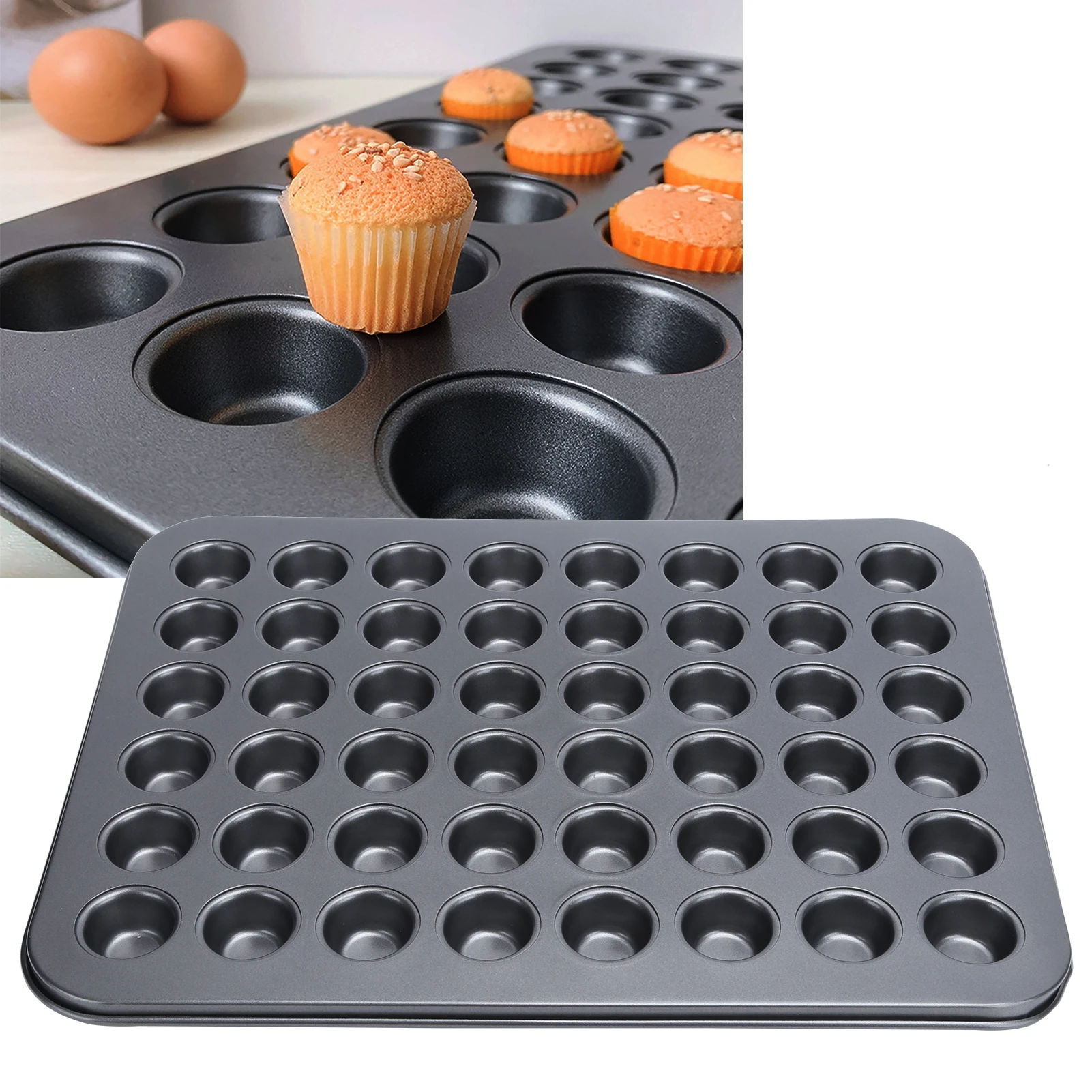 96 Tassen Antihaft Mini Runde Cupcake Pan Tablett Backform Backformen Kochzubehör 48 Tassen Kuchen Pan Cupcake Backform Image