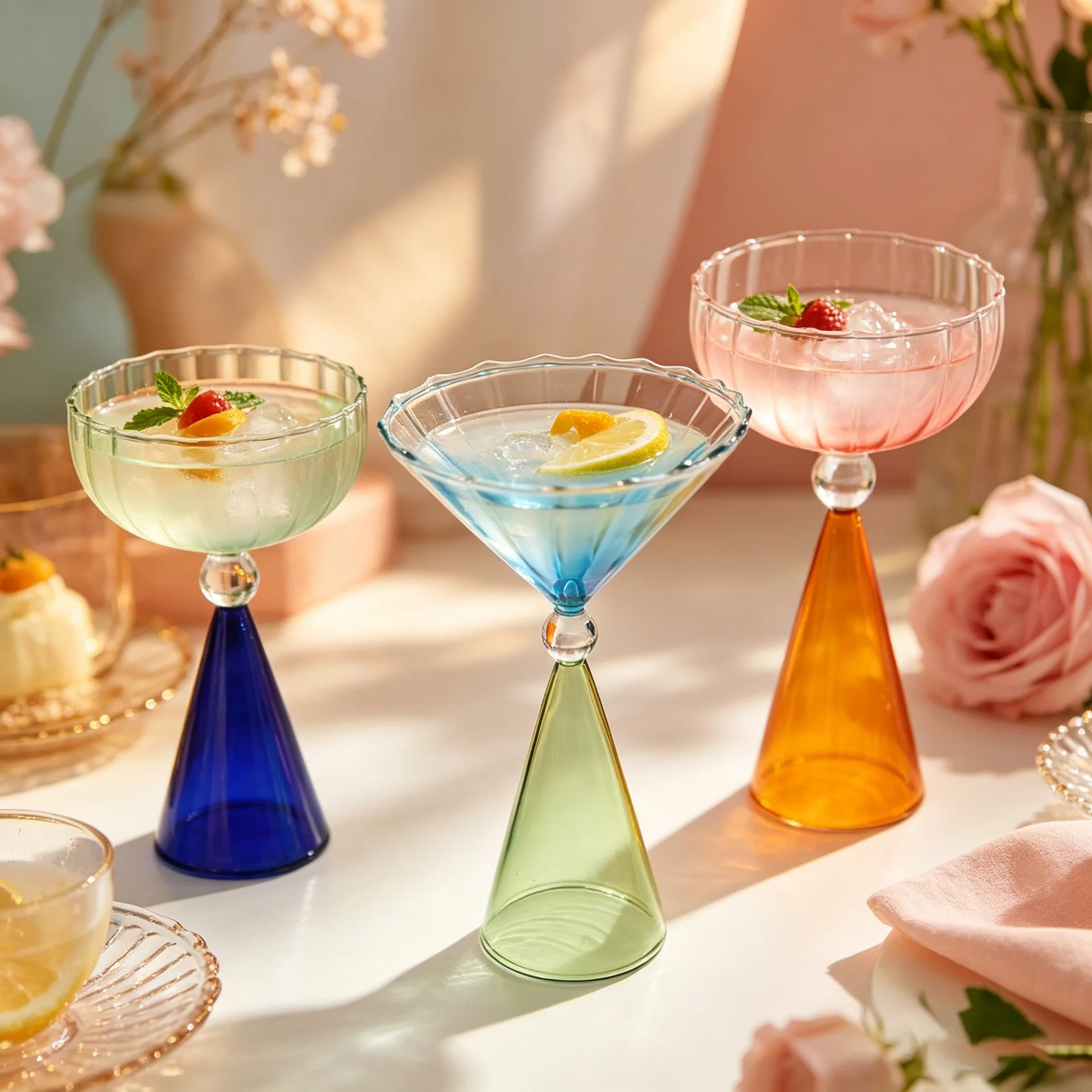Geometrie Glas Farbverlauf Champagner Wein Tasse Persönlichkeit Kreative Eis Dessert Pudding Trinken Whisky Becher Schüssel Image