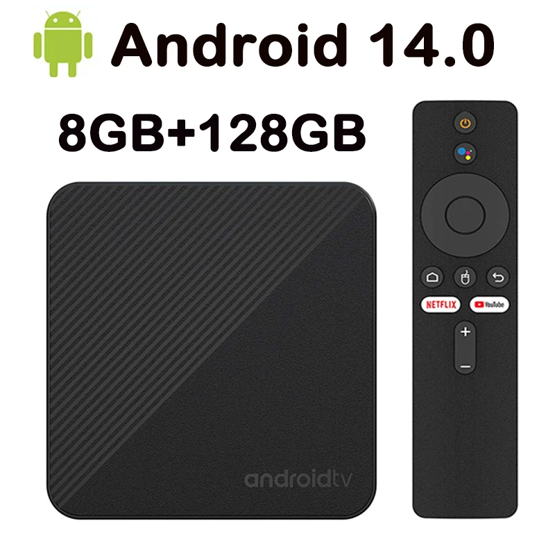 Android 14 TV Box Rockchip RK3518 Quad Core Cortex-A53 Dual WiFi BT Sprachsteuerung 8K 4K HDR10+ Media Player 32G 64G Set-Top-Box Image
