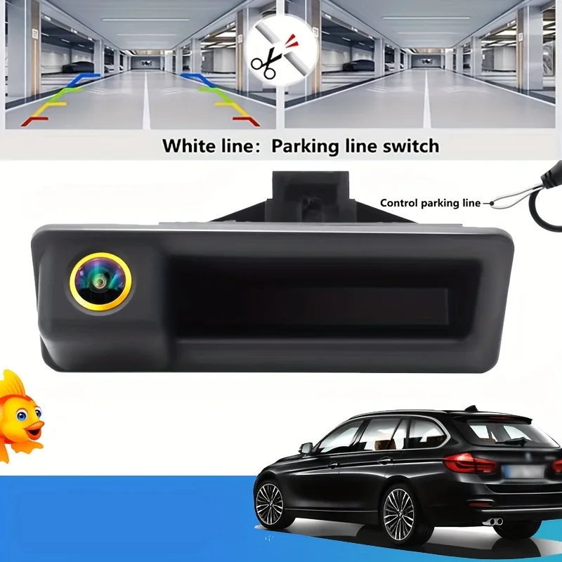 Auto-Rückfahrkamera mit Nachtsicht, Rückfahrkamera mit Kofferraumgriff für X1 X3 E39 E53 E82 E88 und mehr Image