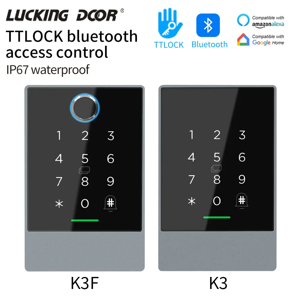Tag NFC Ttlock Sensore di stato porta impronte digitali da infilare G2 Gateway Smart Phone App 13,56 Mhz Sistema di controllo accessi porta Rfid K3/K3F