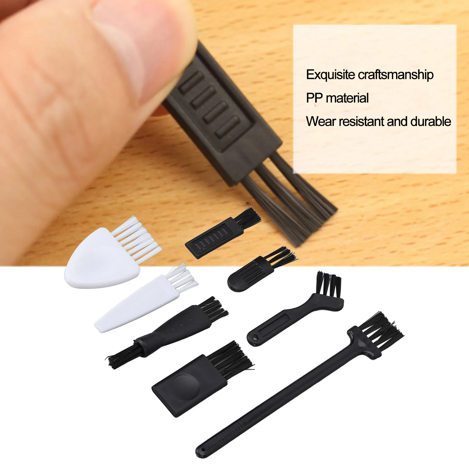 Reinigungsbürsten-Set für Elektrorasierer, PP, 8-teilig, Ersatz-Rasierer-Reinigungsbürste für Haushaltsgeräte, Computerzubehör Image