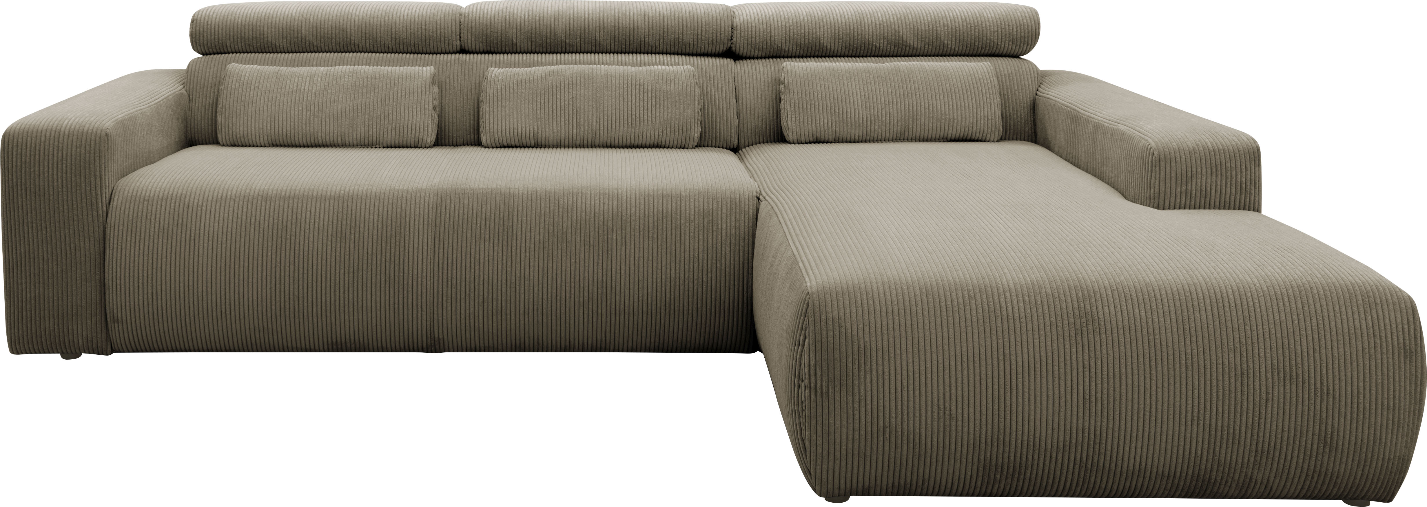 Ecksofa DOMO COLLECTION "Brandon große Ausführung B/T/H: 289/177/80 cm, auch in Leder und Cord", braun (schlamm), B:285cm H:80cm T:175cm, Luxus-Microfaser in Antikleder-Optik (100% Polyester);Luxus-Microfaser (100% Polyester);Kunstleder SOFTLUX,...