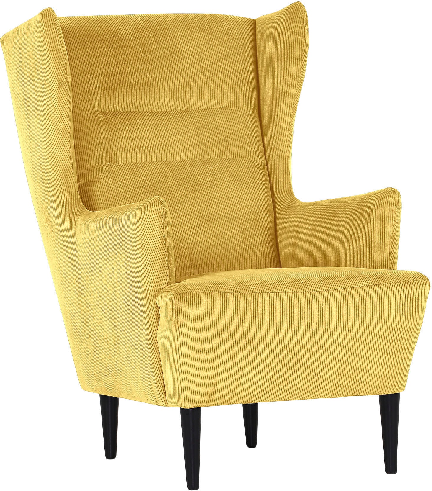 Ohrensessel GUTMANN FACTORY, gelb, B:70cm H:104cm T:90cm, 88% Polyester 12% Nylon, Sessel, Ohrensessel