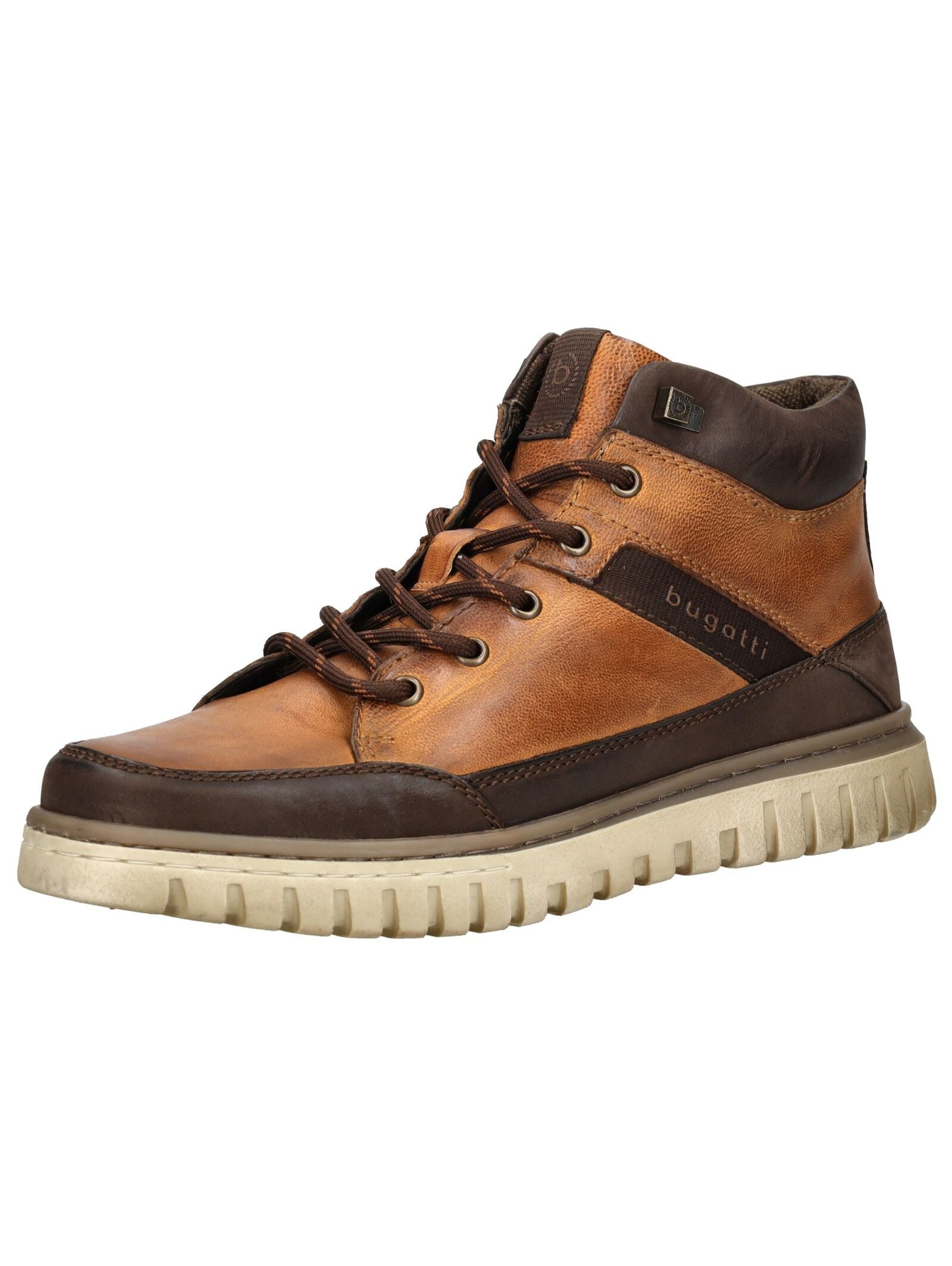 Sneaker BUGATTI "bugatti Sneaker Leder", Damen, Gr. 42, cognac, Leder, Schuhe Sneaker