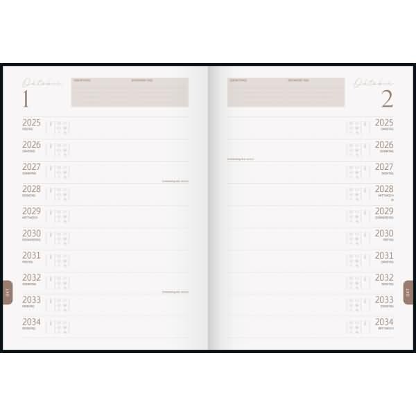 Rido Buchkalender 10-Jahre 2025-2034 A4 Kunstleder grau Image