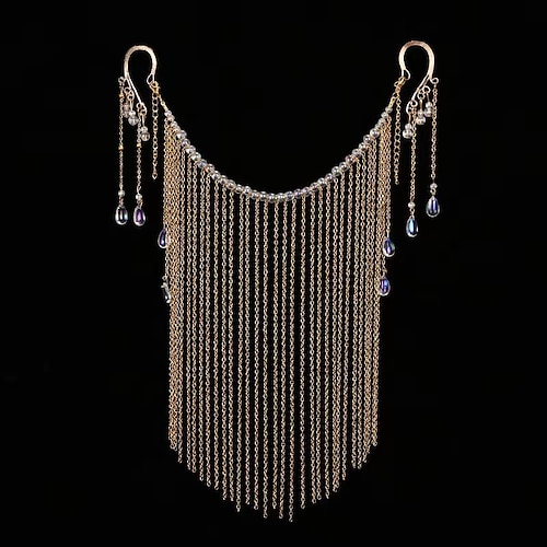 Karneval 2026 Rio Karneval Samba Accessoires Glamouröse Silberfarbene Vollgesichts Kettenmaske - Schimmernde Fransen Schleier Mardi Gras Rave Party Brasilien Festival Aufführung Kostüm Image