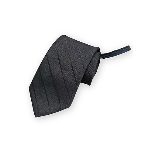 Herrenkrawatte mit Reißverschluss, vorgebundene Krawatte aus Polyester mit verdecktem Reißverschluss, klassischer gestreifter Business-Stil, in verschiedenen Farben erhältlich, für Hochzeiten, Büro und gehobene Freizeitkleidung Image
