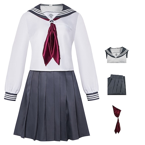 Gothic-Horror Cosplay Kostüm Videospiel Schuluniform Horror for Damen Erwachsene Halloween Karneval Karneval Halloween Pädagogisches Ankleiden Image