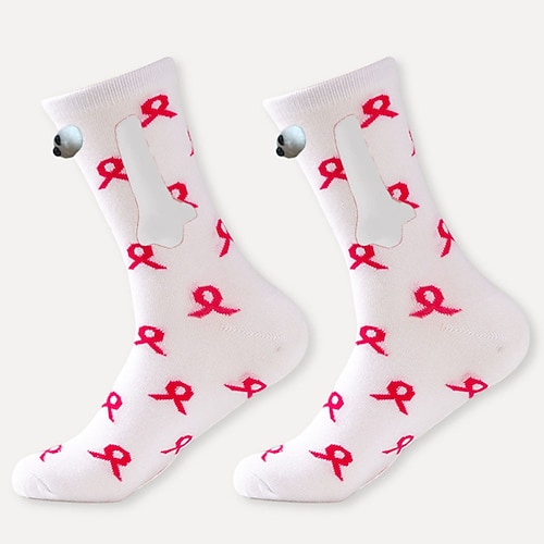 Herzförmige Magnetsocken für Paare zum Valentinstag, atmungsaktive, wadenlange Socken mit Händchenhalten-Motiv, das perfekte Valentinstagsgeschenk, ideal für Paare, kuschelig und stylisch für die Image