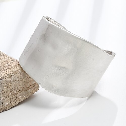 Samba Zubehör Chunky Gold Silber Breite Armreifen für Damen - Polierte Metall Statement Armreifen Performance-Kostüm Image