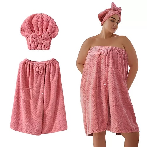 Baderock und Badekappe in großen Größen, verstellbar, schnelltrocknend, bequeme und praktische Badebekleidung, perfekt nach dem Baden, am Pool und unter der Dusche, schnelltrocknend und mit verstellbarer Passform Image
