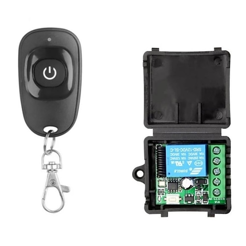 DC12V 1-Kanal-RF-Funkfernbedienungsschalter mit Lerncode, Momentan-Umschaltfunktion, 433 MHz einstellbar Image