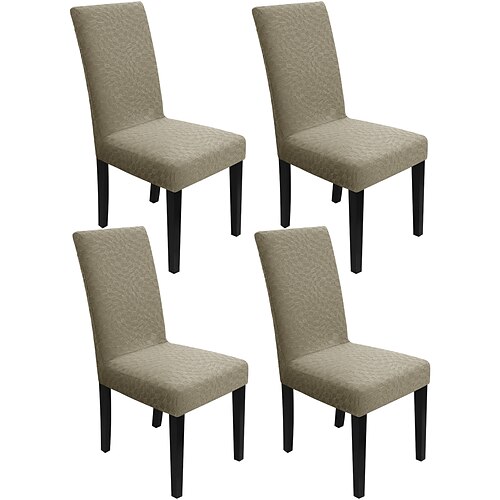 Wasserdichter Stuhlbezug aus dickem Jacquard-Stretchmaterial, einteilig, für Esszimmerstühle, Tisch- und Stuhlsets (2er-, 4er- oder 6er-Set) Image