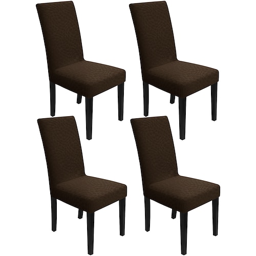 Wasserdichter Stuhlbezug aus dickem Jacquard-Stretchmaterial, einteilig, für Esszimmerstühle, Tisch- und Stuhlsets (2er-, 4er- oder 6er-Set) Image