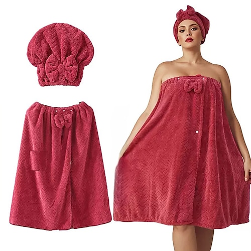 Baderock und Badekappe in großen Größen, verstellbar, schnelltrocknend, bequeme und praktische Badebekleidung, perfekt nach dem Baden, am Pool und unter der Dusche, schnelltrocknend und mit verstellbarer Passform