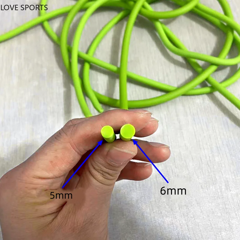 5–10 m, grüne Farbe, elastisch, 2,2 mm, 2,5 mm, 3 mm, 3,5 mm, 4 mm, 4,5 mm, 5 mm, 6 mm, massives Gummiband, Seil, gefälschte Stange, Haltestange, Angelschnur Image