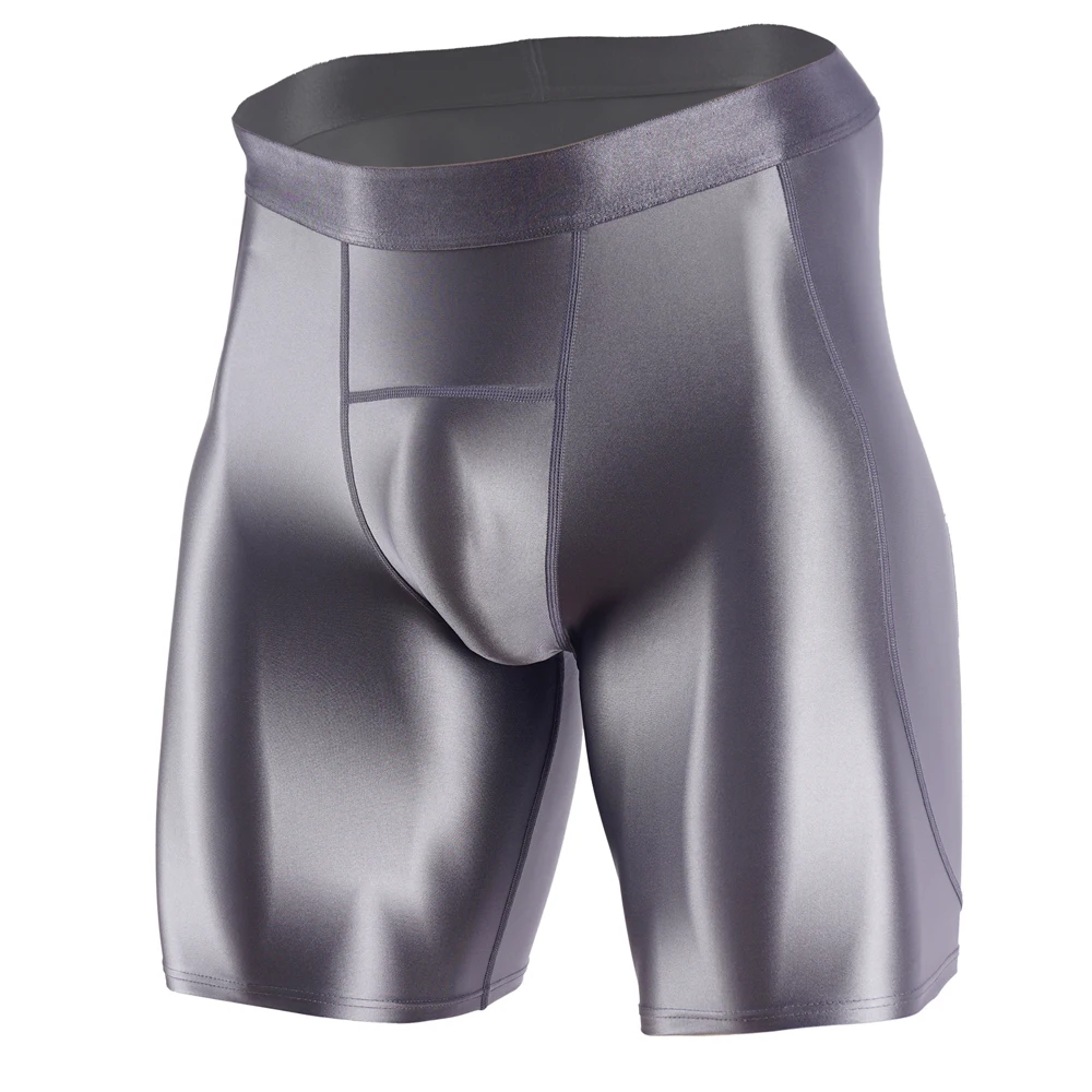 Männer Dünne Fitness Strumpfhosen Sommer Schlanke Böden Satin Glänzende Leggings Streetwear Sportliche Hosen Schnell trocknende Dünne Sport Shorts Image