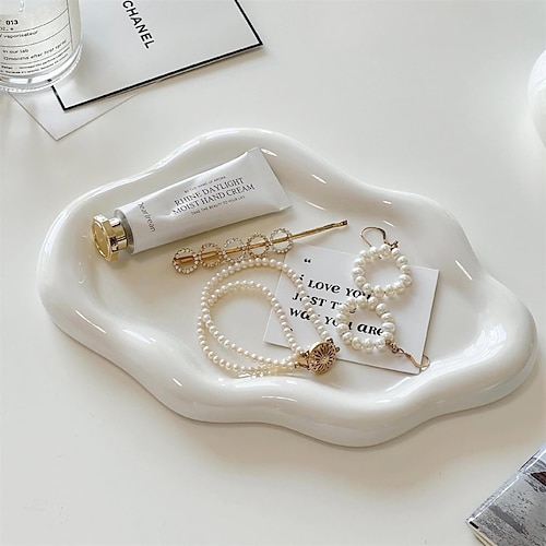 Schmuckablage-Organizer dekorative Ring-Schale und kleine Schlüsselablage Kunststoff-Vanity-Portionierungsschale ästhetische Kommodendekoration Geschenk für den Muttertag Weihnachten Erntedankfest Image
