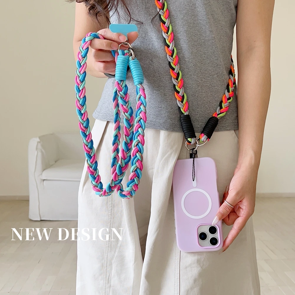 Sangle de lanière de téléphone portable tissée universelle, nouvelle corée, corde suspendue, sangles de cou, lanières Anti-perte, accessoires de téléphone portable