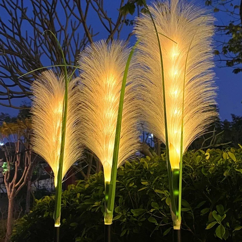 1-4 LED Solar Garten Lichter Im Freien Wasserdichte Reed Licht Solar Lampe Weihnachten Hof Rasen Garten Dekoration Weg Beleuchtung