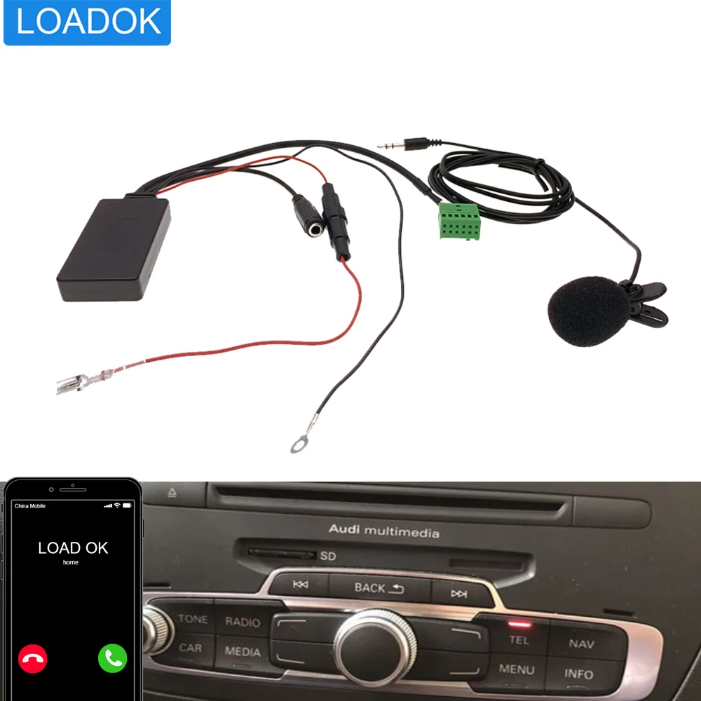 Auto Bluetooth 12Pin Musik Audio AUX Adapter Handfree Anruf Mic Kabel für VW Golf 7 Passat Audi A3 A1 Q3 MIB Plattform Zubehör Image