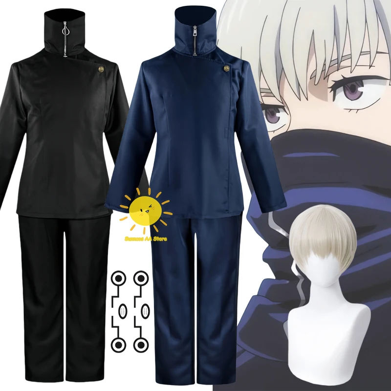 Anime Inumaki Toge Cosplay Jujutsu Cosplay Kostüm Kaisen Uniform Hosen Tattoo Inumaki Anzug Perücke Halloween Karneval Cos Erwachsene Männer Image